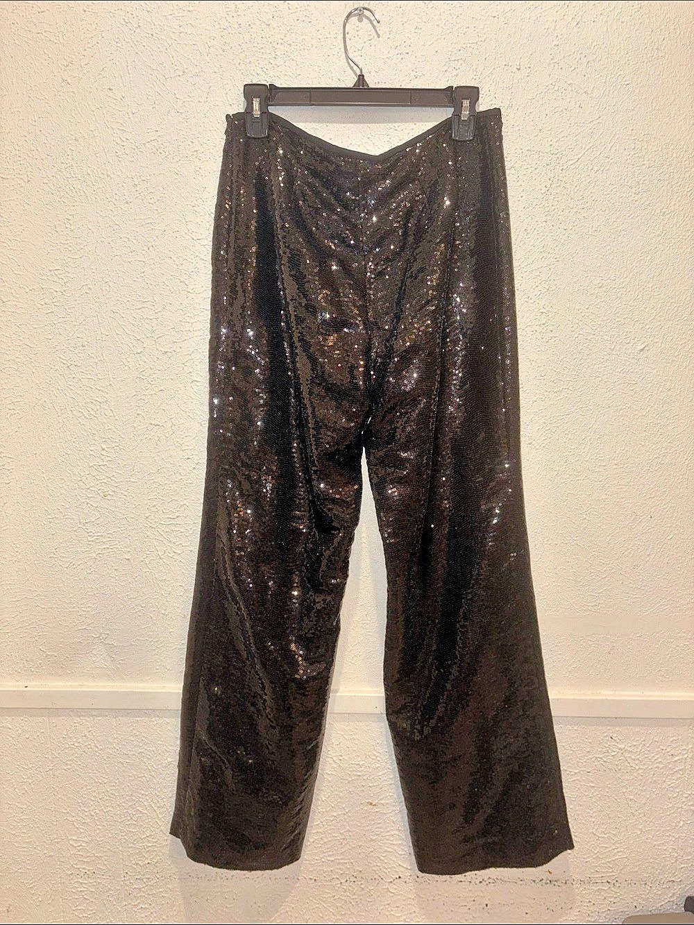 Chico's Sequin Wide Leg Pants Black Size 1